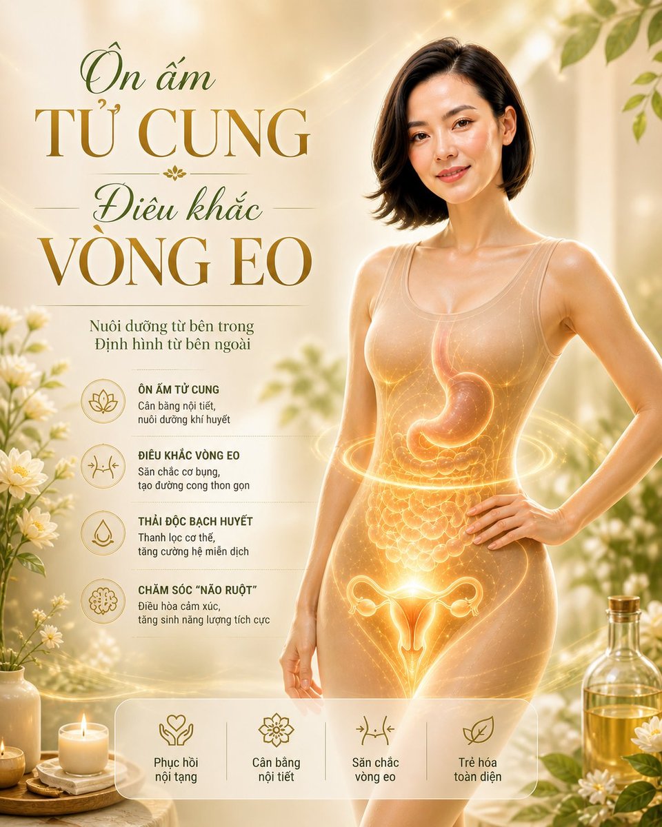 Liệu trình Ôn ấm Tử cung — Điêu khắc Vòng eo: 4 tác dụng tuyệt vời cho phụ nữ