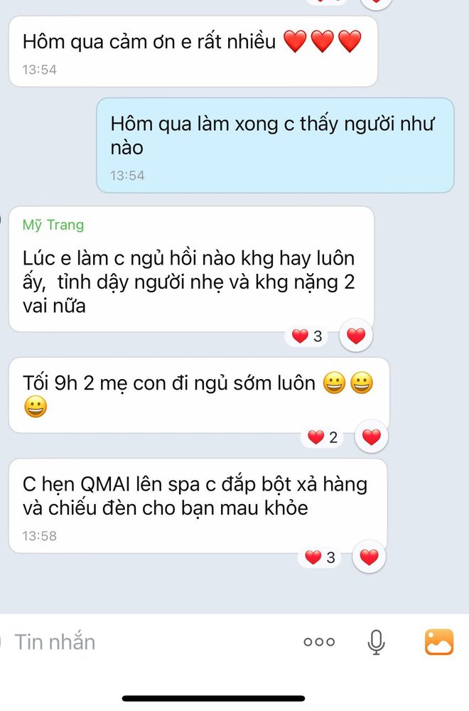 Feedback khách hàng Her S Spa Saigon