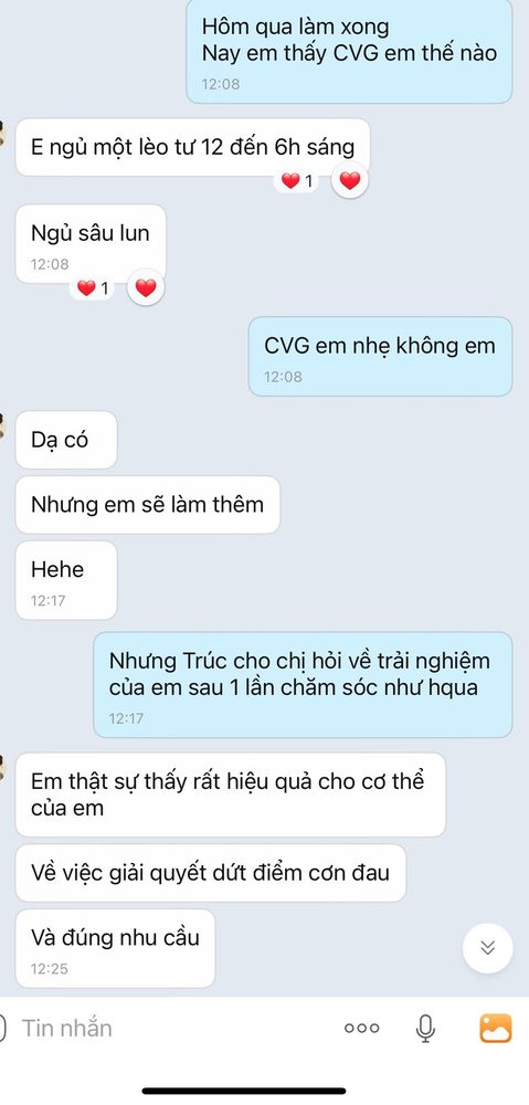 Feedback khách hàng Her S Spa Saigon